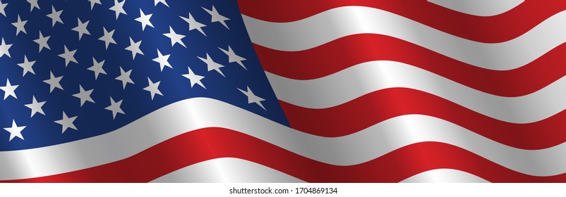 United States Flag Vector Closeup Illustration