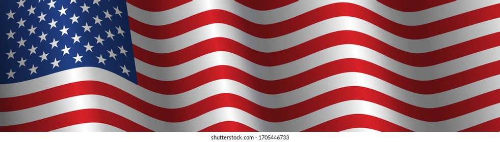 United States Flag Vector Closeup Illustration