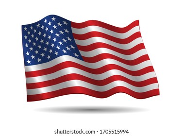 United States Flag Vector Closeup Illustration