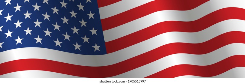 United States Flag Vector Closeup Illustration