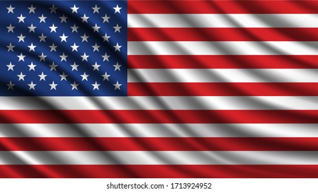 United States Flag Vector Closeup Illustration