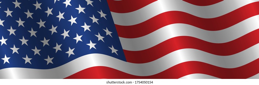 United States Flag Vector Closeup Illustration