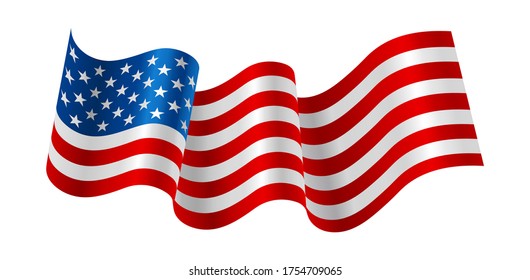 United States Flag Vector Closeup Illustration