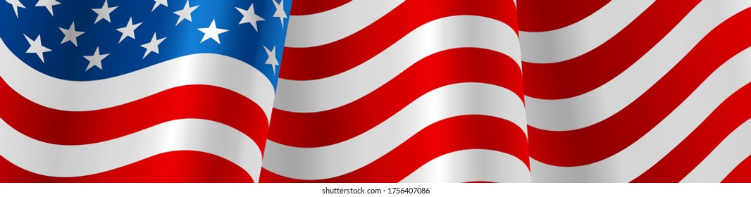 United States Flag Vector Closeup Illustration