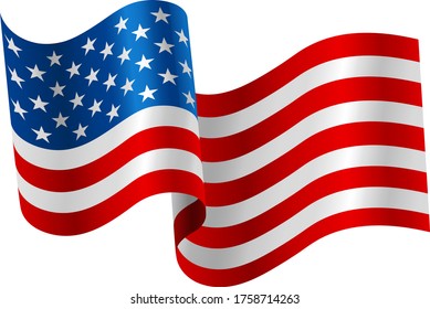 United States Flag Vector Closeup Illustration