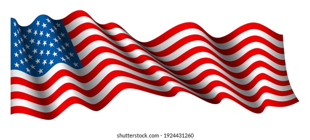 United States Flag Vector Closeup Illustration