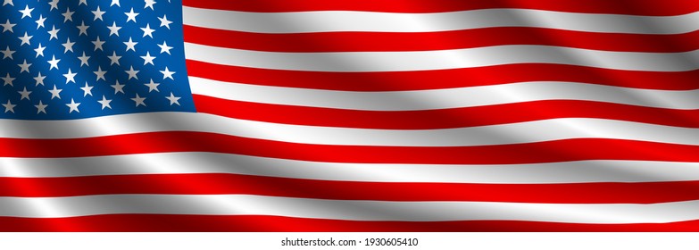 United States Flag Vector Closeup Illustration