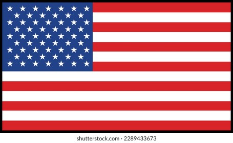 Ilustración de cierre de vectores de bandera de Estados Unidos