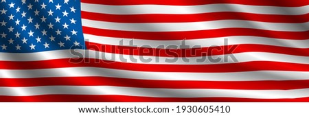 United States Flag Vector Closeup Illustration