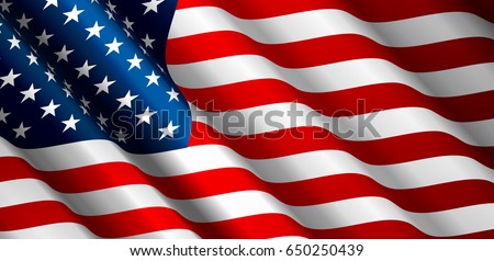 United States Flag Vector Closeup Illustration