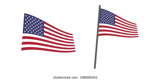 Isolated Flag United States Flagpole On Stock Vector Royalty Free 759056143