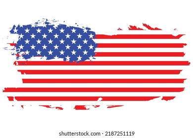 United States flag vector illustration. Abstract concept of United States national flag on brush stroke background.