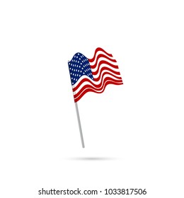 United States flag waving vector illustration