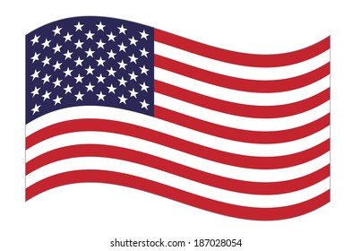 United States  flag waving. Vector