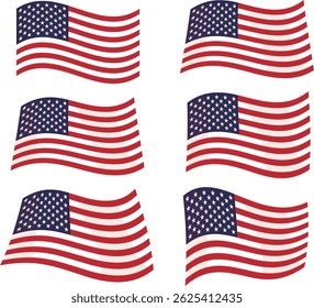 United States flag waving. Vector illustration