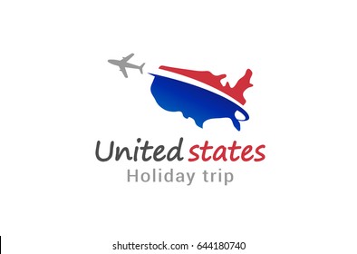 United States Flight Airplane Logo Creative Air Design Illustration