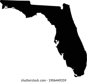 united states florida icon on white background. florida state sign. black map of florida. flat style.