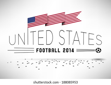 United States Football Design with Flag