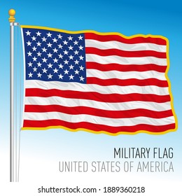 United States fringed military flag, vector illustration