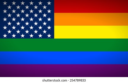 United States Gay flag. Vector illustration.