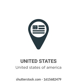 United states glyph icon vector on white background. Flat vector united states icon symbol sign from modern united states collection for mobile concept and web apps design.