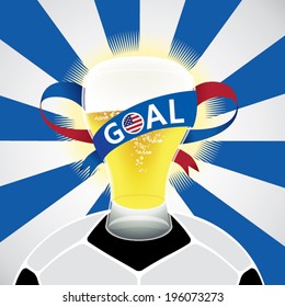 United states goal . Soccer celebration with beer  theme.