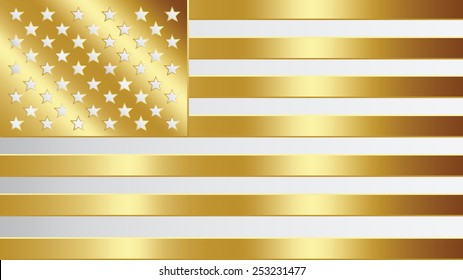 United States Gold Flag Vector Design