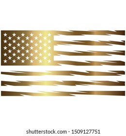 United States golden flag. Vector design. EPS 10