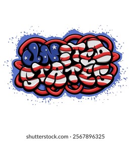  united states in graffiti art style