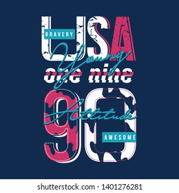 united states graphic vector typography text frame for t shirt print