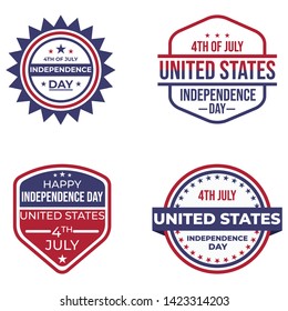 United States Happy Independence Day Badge Collection