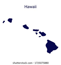 Vereinigte Staaten Hawaii. Dunkelblaue Silhouette des Zustands