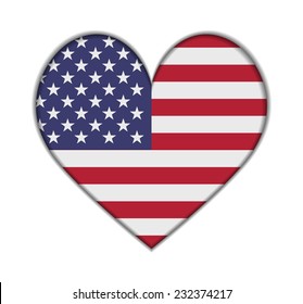 United States heart flag vector illustration