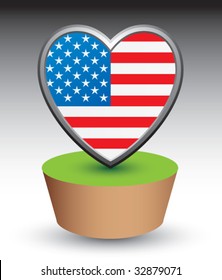 united states heart icon on patch