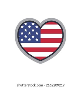 United states heart shape icon. American love patriotic symbol. USA.