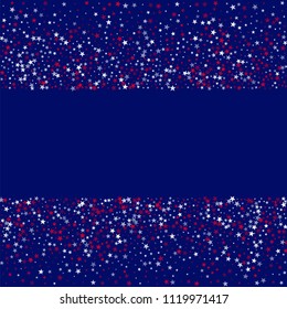 United States Holiday Stars Confetti. 4th of July Pattern Design. American Democracy Texture. Business Presentation Stars Background.