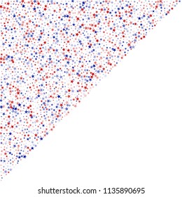 United States Holiday Stars Confetti. USA Memorial Day Pattern Design. Independence Day Texture. Flyer, Cover Print Design Background.