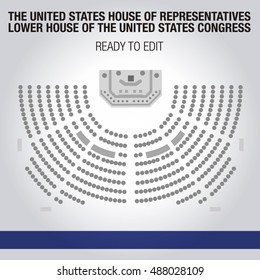 United States House Of Representatives. Lower House Of The United States Congress. Editable Seats.