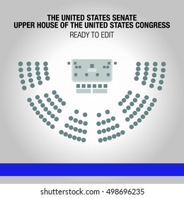 United States House Of Representatives. Lower House Of The United States Congress. Editable Circle Seats.