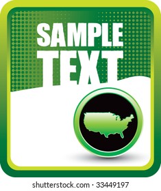 united states icon on green halftone banner