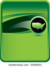 united states icon on green banner