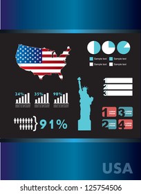 United States icons over blue background vector illustration