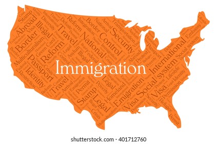 United States immigration word cloud