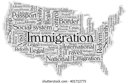 United States immigration word cloud