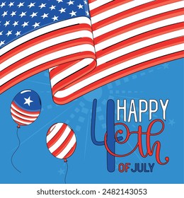 United States independence 4th of July card Vector illustration