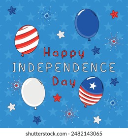 United States independence 4th of July card Vector illustration