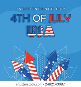 United States independence 4th of July card Vector illustration