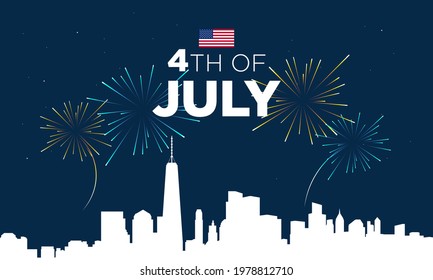 United States Independence Day Background Design. Fourth of July. Vector illustration