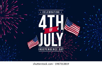 United States Independence Day Background Design. Fourth of July. Vector illustration