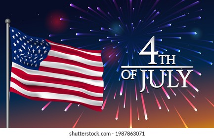 United States Independence Day Background Design. Fourth of July. Vector illustration
